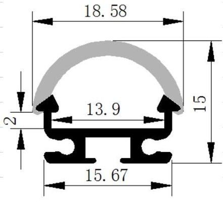 V0 llevó la aleación de aluminio de aluminio de la aviación 6063 de la protuberancia 18,58 x 15 milímetros