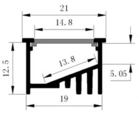 Protuberancias llevadas de aluminio Doble-anodizadas de la tira 21x12.5m m RoHS