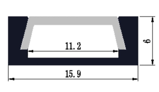 Perfil de aluminio 6063 15,9 x 6m m RoHS de la luz de Milewood LED