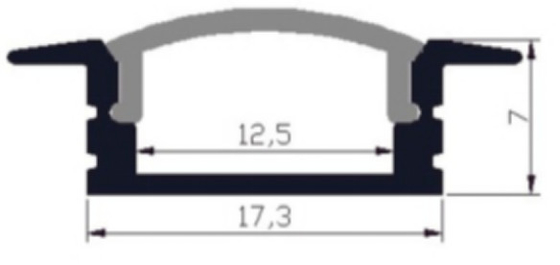 Aviación del canal de luz de la cinta del LED 6063 OEM de aluminio de 17,3 x de 7m m