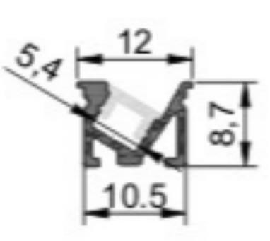 El perfil llevado de aluminio de la luz de tira limpia el soporte con un chorro de agua 10,5 x 8.7m m RoHS